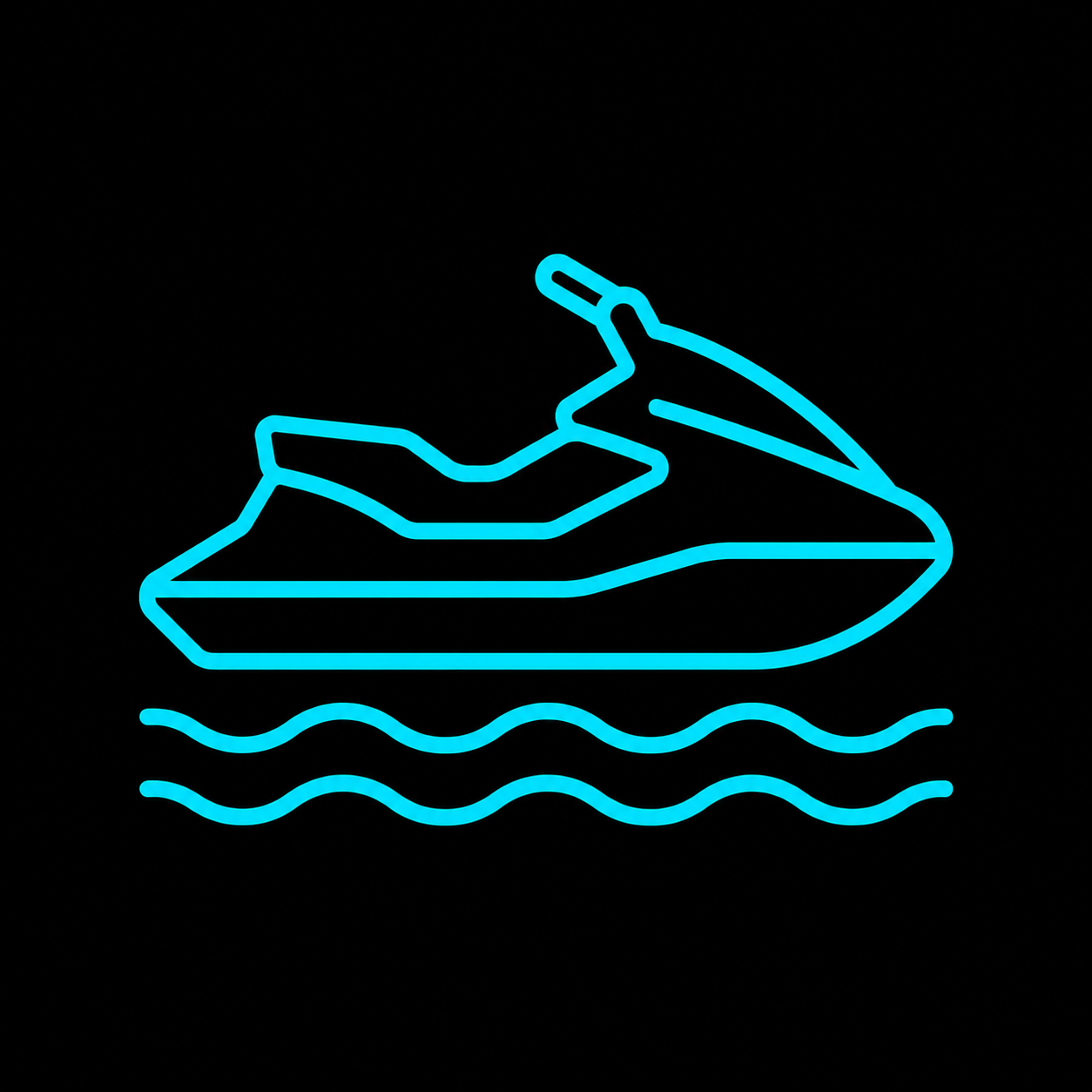 Icono de moto de agua moderna utilizada en las experiencias de The Lost Tourist.