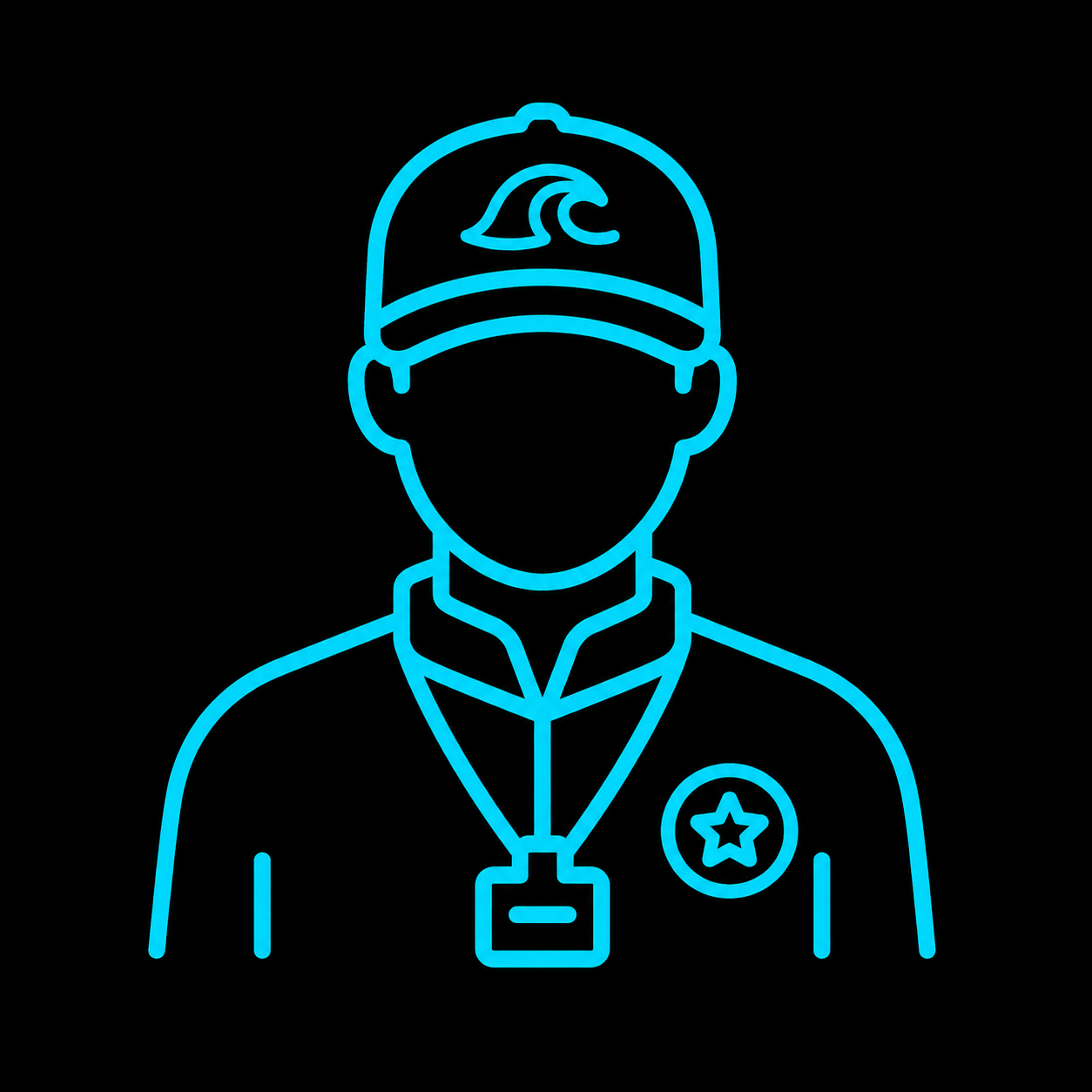 Icono que representa al personal cualificado y los monitores que acompañan las actividades en moto de agua.