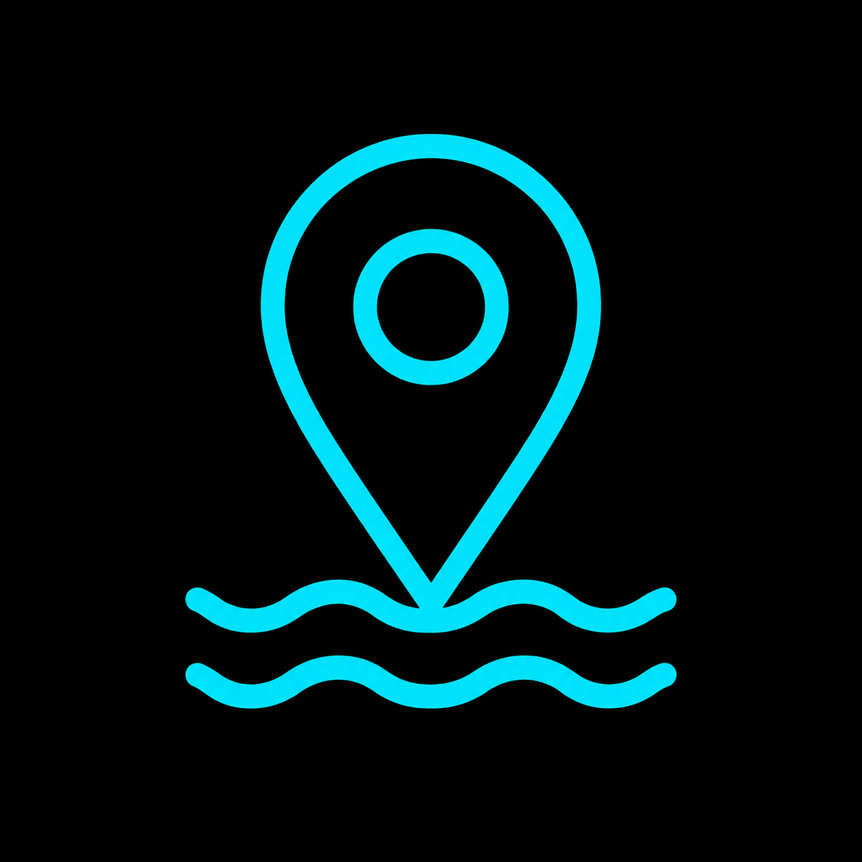 Icono de ubicación con salida desde el puerto de Combarro, Pontevedra.